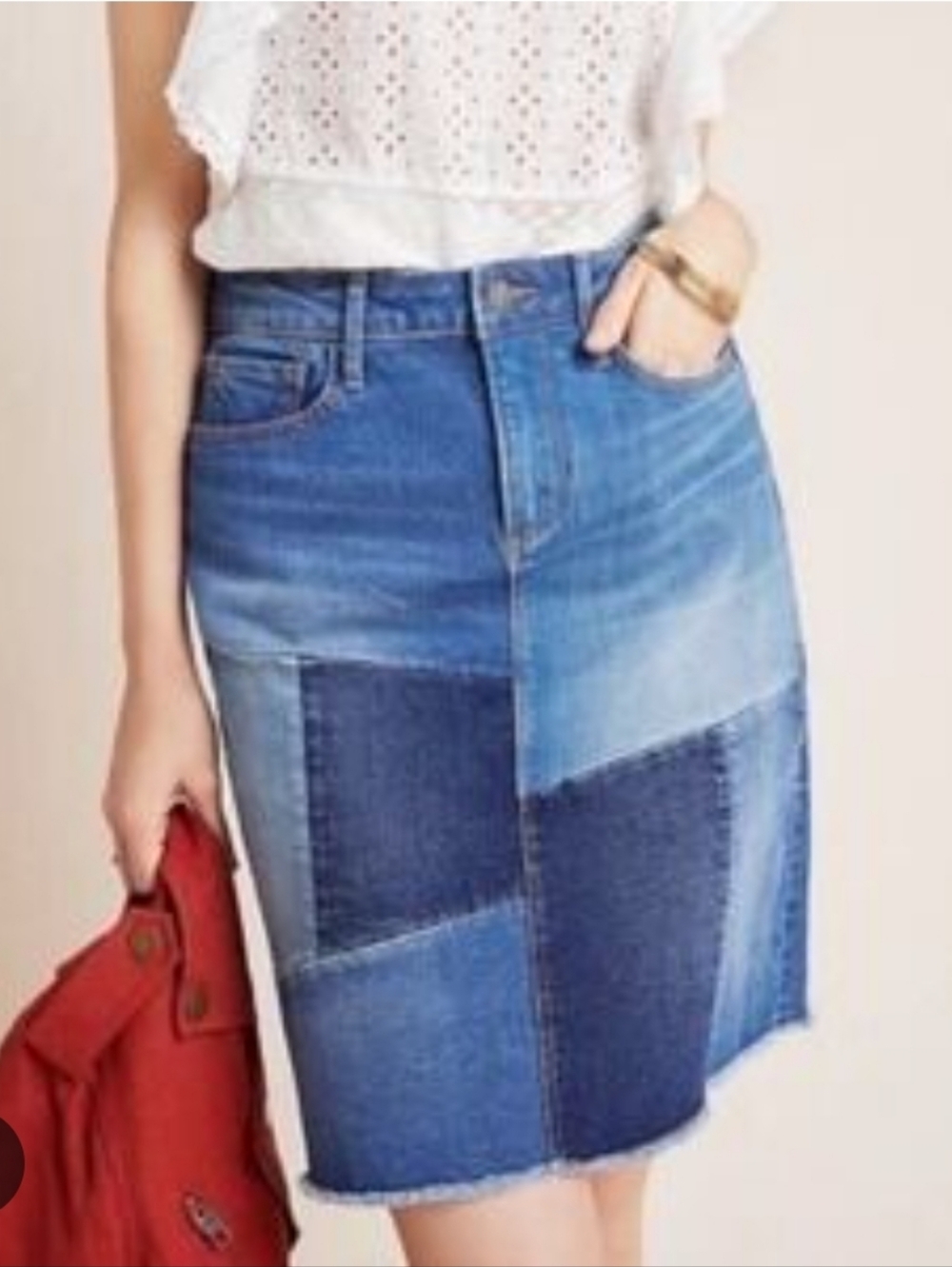 DRIFTWOOD Patchwork Blue Denim Mini Skirt - 25